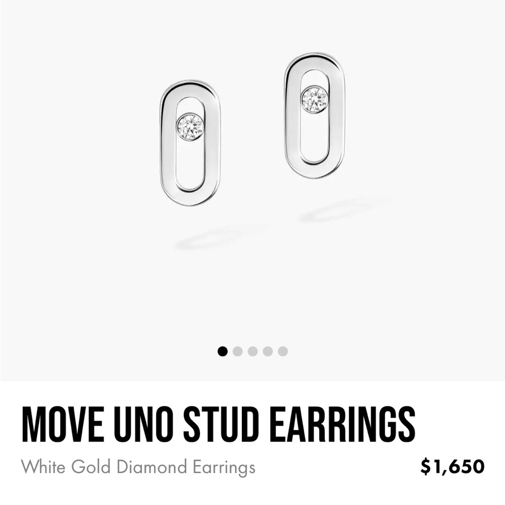 Messika Move Uno Ear Studs White Gold with Diamond - Picture 2 of 9